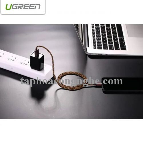 Ugreen 40688 0.5M màu Nâu Cáp Lightning sạc + truyền dữ liệu cho iPhone US247 30040688